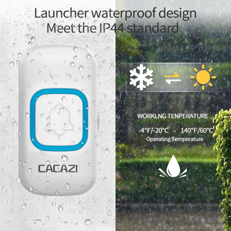 CACAZI V028F Wireless Music Doorbell without Battery, Plug:UK Plug(White) - Wireless Doorbell by CACAZI | Online Shopping South Africa | PMC TechLife | Buy Now Pay Later Mobicred