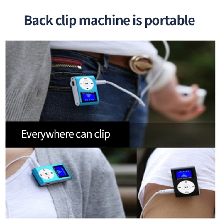 128M+Earphone+Cable Mini Lavalier Metal MP3 Music Player with Screen(Black) - MP3 Player by PMC TechLife | Online Shopping South Africa | PMC TechLife | Buy Now Pay Later Mobicred