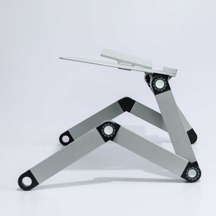 T8 Aluminum Alloy Folding & Lifting Laptop Desk Office Desk Heightening Bracket with Fan & Mouse Board (Silver) - Laptop Stand by PMC Jewellery | Online Shopping South Africa | PMC Jewellery | Buy Now Pay Later Mobicred