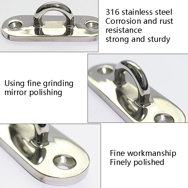 316 Stainless Steel Oval Boat Plate Seat Hand Rowing Boat Fixed Seat Accessories, Specification: 88mm - Marine Accessories & Parts by PMC TechLife | Online Shopping South Africa | PMC TechLife | Buy Now Pay Later Mobicred
