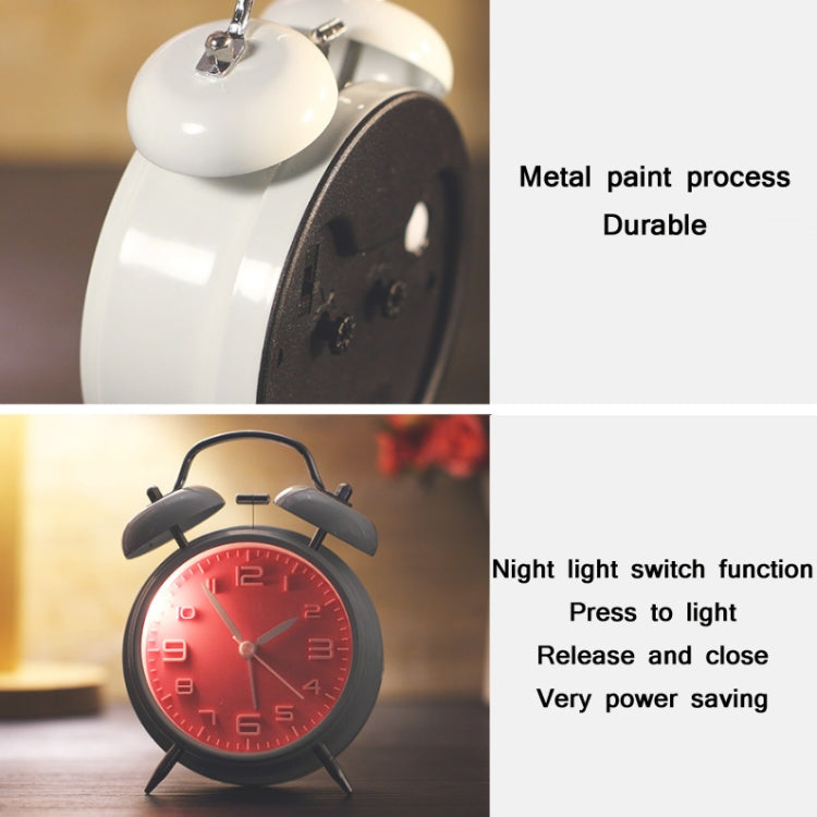 4 Inch Bedroom Bedside Stereo Digital Silent Alarm Clock With Light(White Shell Red Surface) - Alarm Clocks by PMc TechLife | Online Shopping South Africa | PMc TechLife | Buy Now Pay Later Mobicred