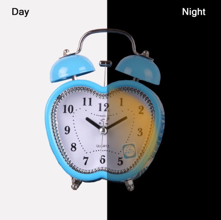 Children Cartoon Apple-Shaped Bedside Mute Desk Clock Metal Bell Digital Alarm Clock(Pink) - Alarm Clocks by PMc TechLife | Online Shopping South Africa | PMc TechLife | Buy Now Pay Later Mobicred