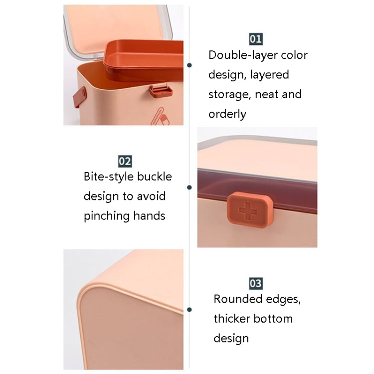 Household Plastic Small Medicine Box Portable Medicine Storage Box, Size: 21.4 x 15.8 x 14.7cm(Pink) - free shipping - PMC TechLife - Order now!