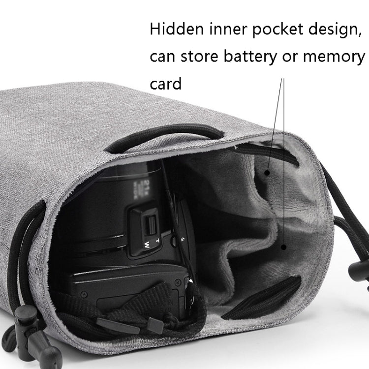 Benna Waterproof SLR Camera Lens Bag Lens Protective Cover Pouch Bag, Color: Round Medium(Gray) - free shipping - PMC TechLife - Order now!