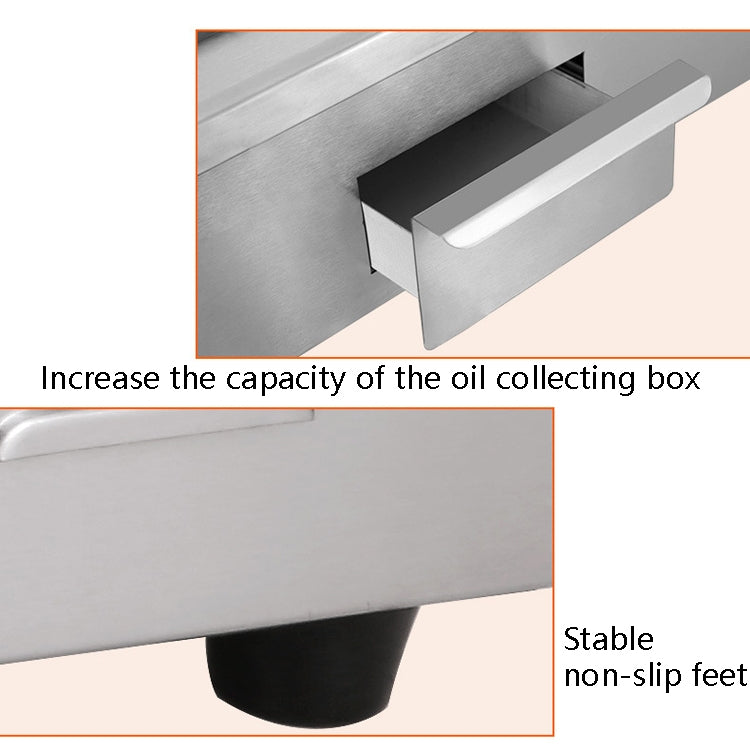 Fuyi Commercial Desktop Electric Stove Stainless Steel Body Cast Iron Skewers Pancake Electric Griddle, EU Plug(EG-818B) - free shipping - PMC TechLife - Order now!