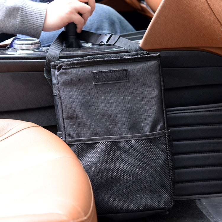 With Cover Car Trash Can Foldable Car Chair Back Trash Can Waterproof Box, Size: 15 x 15 x 25cm(Black) - Stowing Tidying by PMC TechLife | Online Shopping South Africa | PMC TechLife | Buy Now Pay Later Mobicred