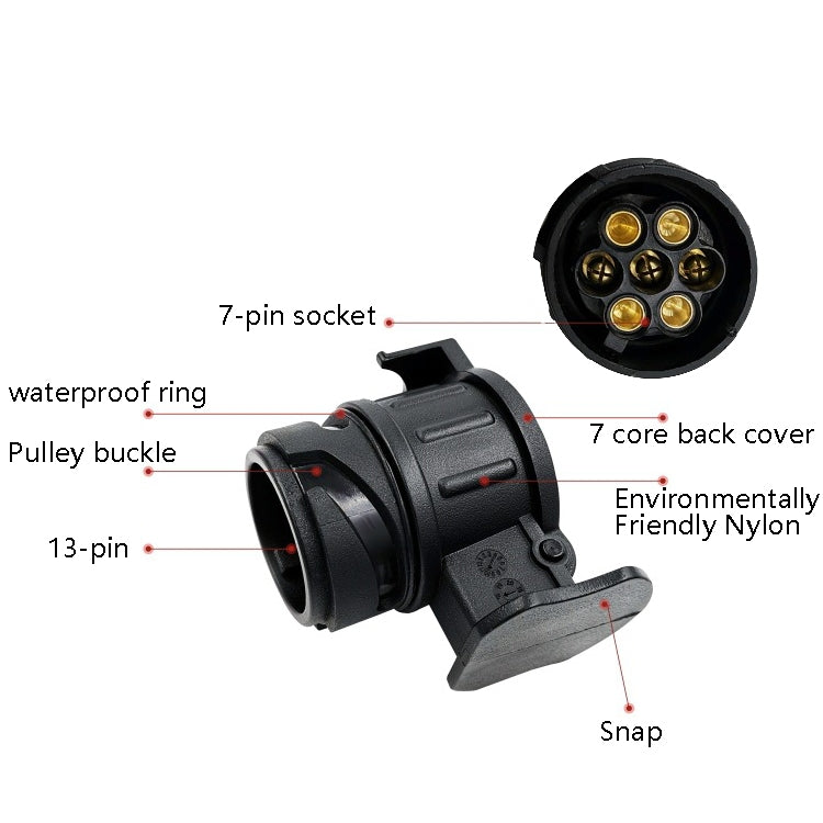 2 PCS VS1130E-M 13 Turn 7 Core Mini Converted Head Trailer RV Connector EU Plug - Terminal connectors by PMC TechLife | Online Shopping South Africa | PMC TechLife | Buy Now Pay Later Mobicred