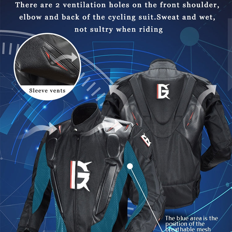 GHOST RACING GR-Y09 Motorcycle Four Seasons Racing Suit Locomotive Riding Anti-Fall Rally Suit, Size: XXXL(Black) - Protective Gear by GHOST RACING | Online Shopping South Africa | PMC TechLife | Buy Now Pay Later Mobicred