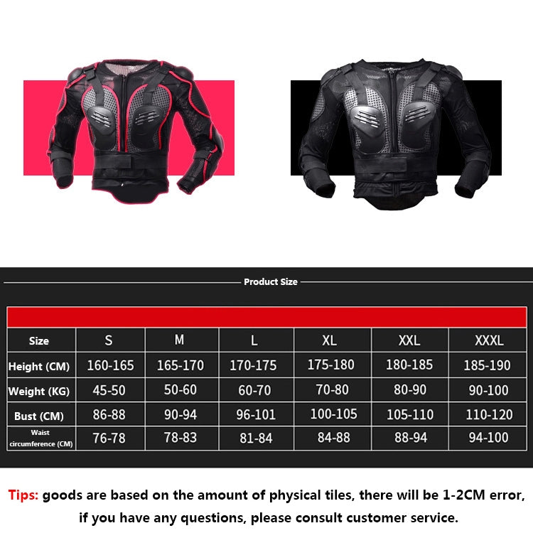 GHOST RACING F060 Motorcycle Armor Suit Riding Protective Gear Chest Protector Elbow Pad Fall Protection Suit, Size: S(Red) - free shipping - PMC TechLife - Order now!