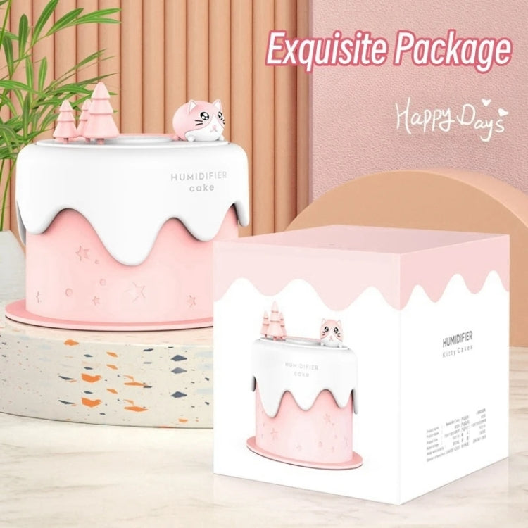 M328 Battery Type Mini Desktop Night Light Cartoon Cake Silent Spray Humidifier(White) - free shipping - PMC TechLife - Order now!