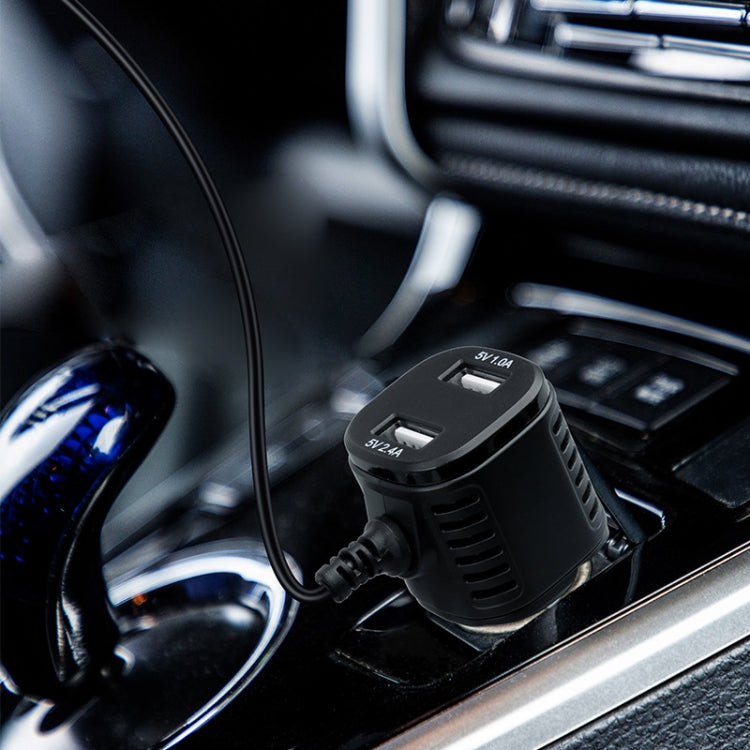 H519 Car Charger Driving Recorder Power Cord Dual USB With Display Charging Line, Specification: Mini Right Elbow - Cigar Socket by PMC TechLife | Online Shopping South Africa | PMC TechLife | Buy Now Pay Later Mobicred
