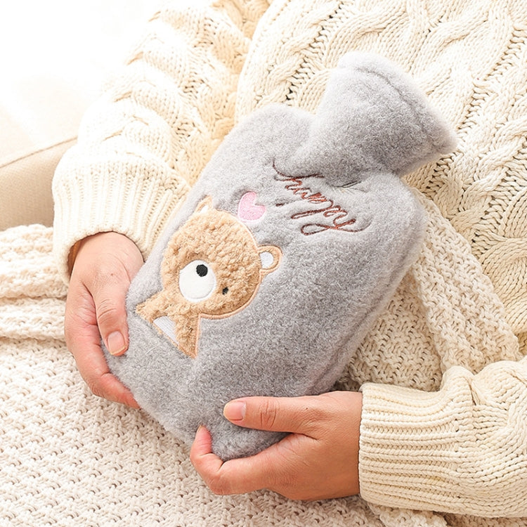 Hot Compress Stomach Hot Water Bottle Flannel Cover Cartoon Hand Warmer(Light Grey) - Hot Water Bags by PMC TechLife | Online Shopping South Africa | PMC TechLife | Buy Now Pay Later Mobicred