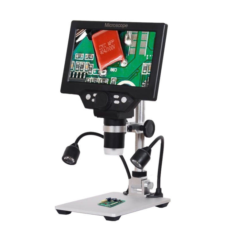 G1200D 7 Inch LCD Screen 1200X Portable Electronic Digital Desktop Stand Microscope(UK Plug With Battery) - free shipping - PMC Jewellery - Order now!