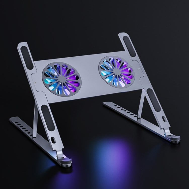 BONERUY P11F Notebook Cooling Bracket Fan Aluminum Alloy Radiator, Colour: Grey - free shipping - PMC Jewellery - Order now!