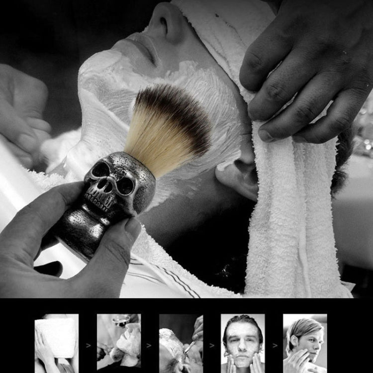 Skull Cleansing Shaving and Foaming Tools, Color Classification: Beard Brush Silver - free shipping - PMC TechLife - Order now!