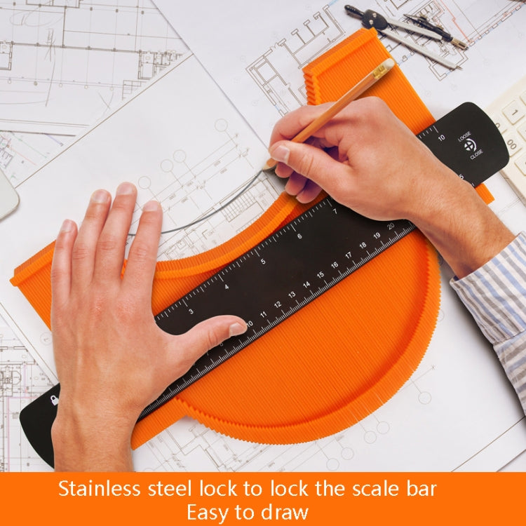 10 inch+Straight Ruler+Pencil+Screwdriver Metal Profile Regular Utensils Contour With Lock - Measuring Tools by PMC Jewellery | Online Shopping South Africa | PMC Jewellery | Buy Now Pay Later Mobicred