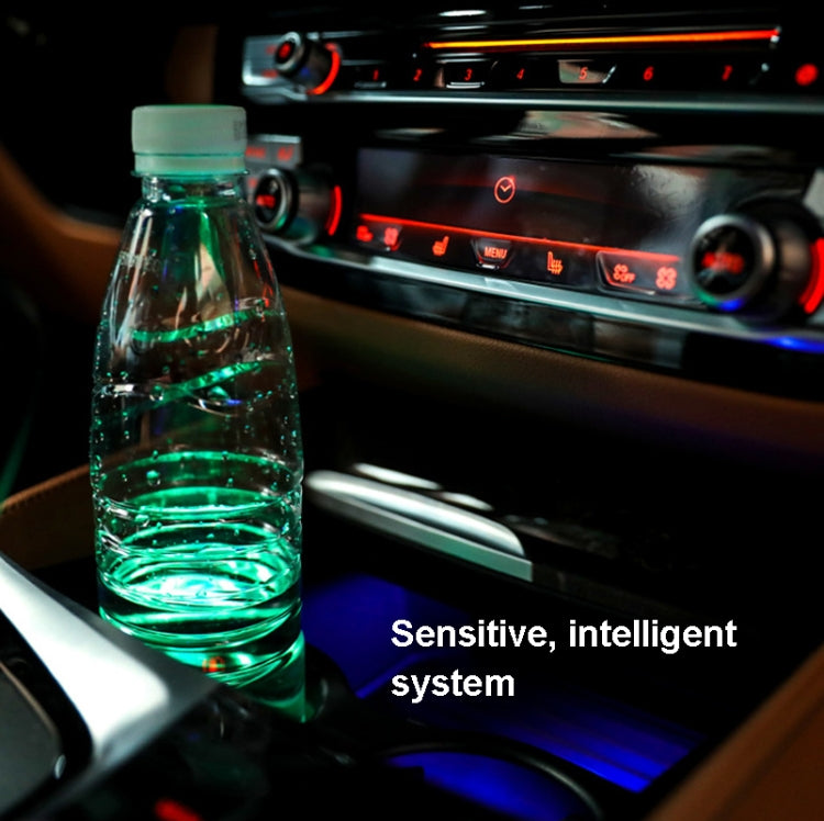 1 Pair 68mm LED Smart Light-Emitting Coaster Light Car Cup Slot Atmosphere Light(Magic Array) - Car Drink Holders by PMC TechLife | Online Shopping South Africa | PMC TechLife | Buy Now Pay Later Mobicred