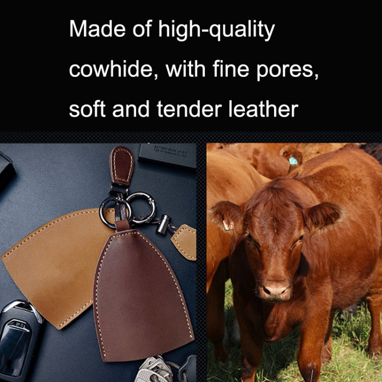 18Y-009 Vintage Handmade Leather Car Pull-Out Key Case(Oil Wax Skin Blue) - Car Key Cases by PMC TechLife | Online Shopping South Africa | PMC TechLife | Buy Now Pay Later Mobicred