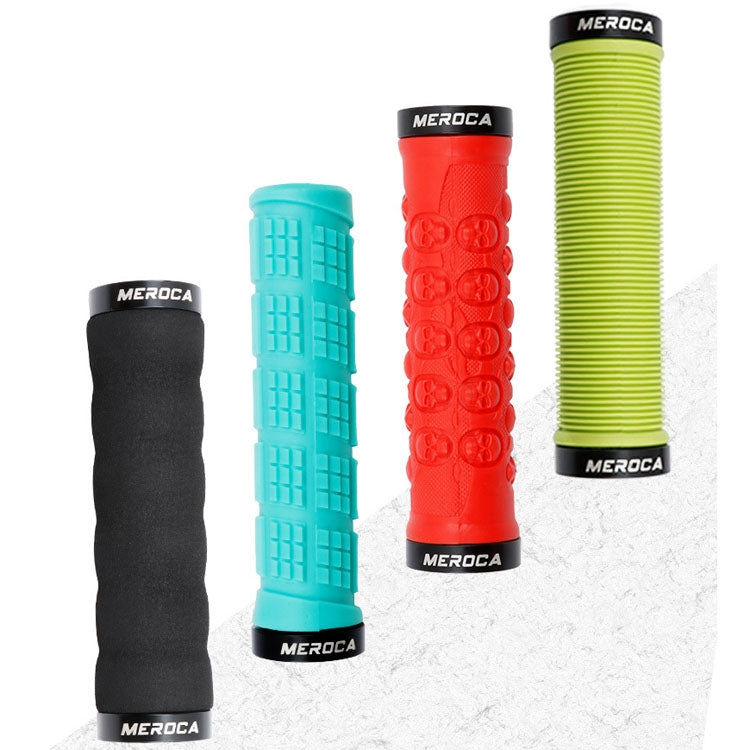 MEROCA Mountain Bike Anti-slip Shock Absorber Riding Grip Cover, Style: Bilateral Lock Skull ME23 Red - Bicycle Grips by MEROCA | Online Shopping South Africa | PMc TechLife | Buy Now Pay Later Mobicred