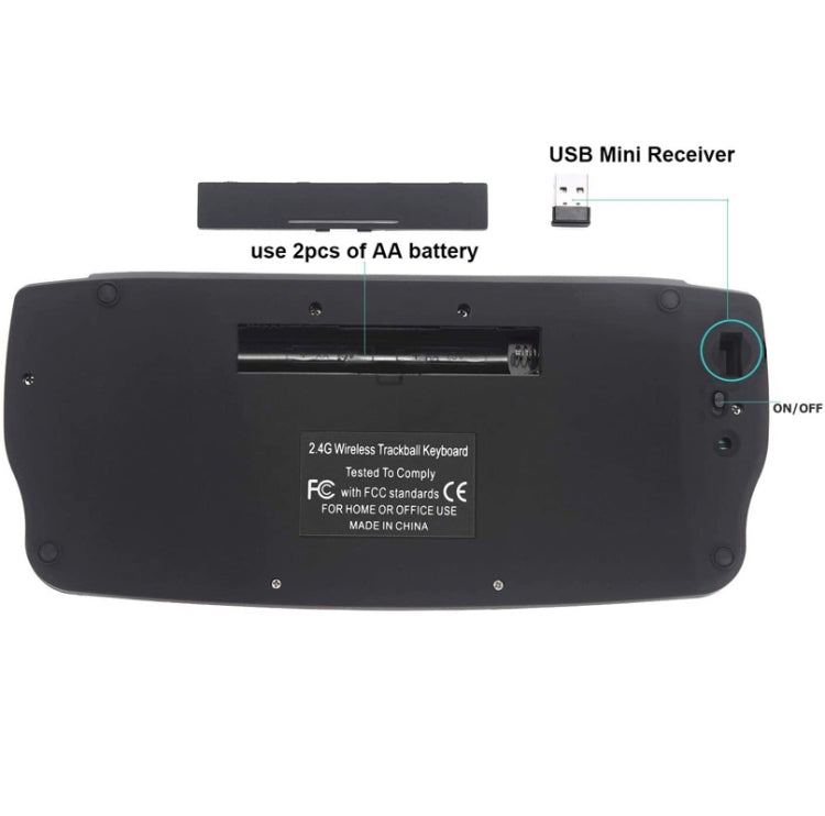 MY-10 2.4G 78 Keys 1200 DPI Mini Wireless Trackball Keyboard Wireless Keyboard And Mouse Set - Wireless Keyboard by PMC TechLife | Online Shopping South Africa | PMC TechLife