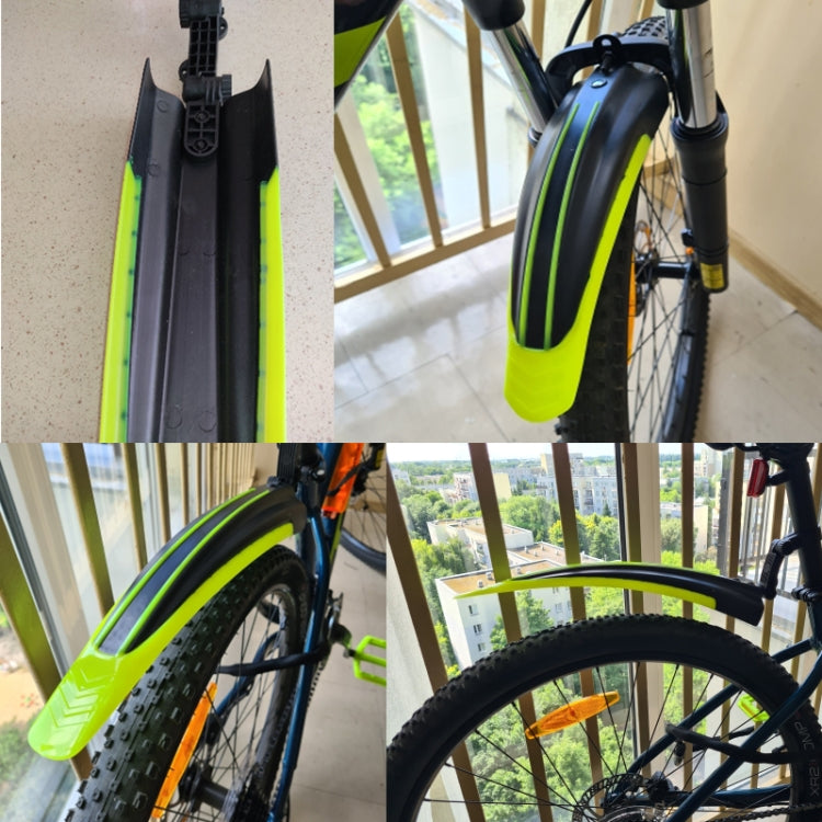 1 Set Dual Color Bicycle Mudguard Mountain Bike Fenders Set(Black Yellow) - Mudguards by PMc TechLife | Online Shopping South Africa | PMc TechLife | Buy Now Pay Later Mobicred