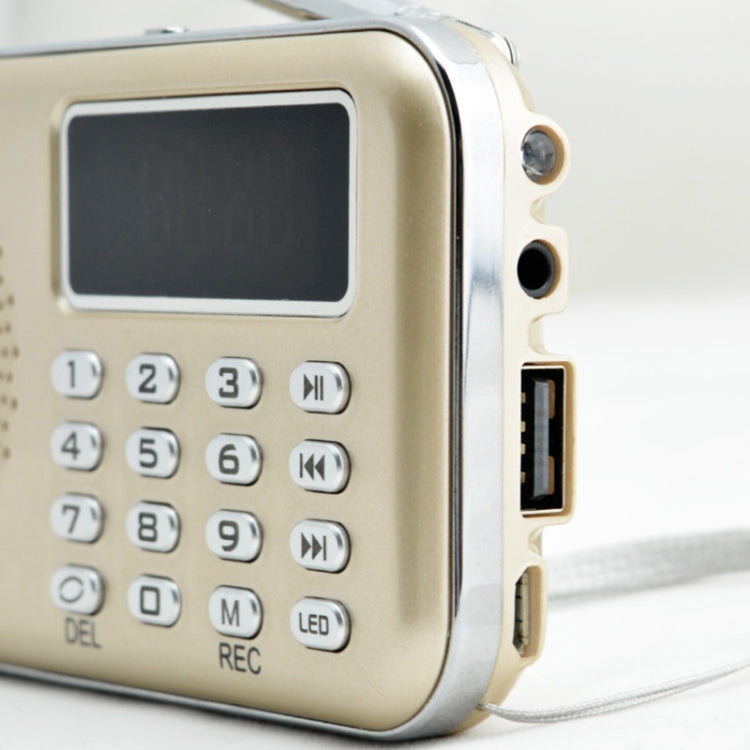 Y-619 FM/AM Mini Radio MP3 Rechargeable Music Player Support TF/SD Card with LED Display(Gold) - Radio Player by PMC TechLife | Online Shopping South Africa | PMC TechLife | Buy Now Pay Later Mobicred
