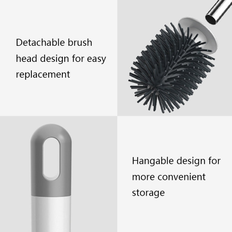 TPR Soft Glue Long-handle Toilet Brush with Base, Spec: Wall-mounted Type - Toilet Accessories by PMc TechLife | Online Shopping South Africa | PMc TechLife | Buy Now Pay Later Mobicred