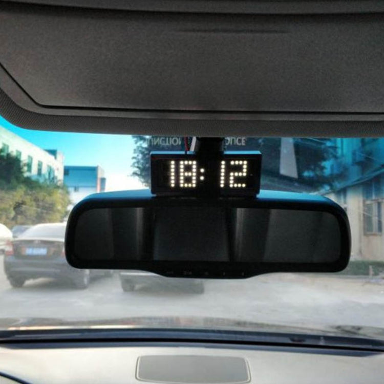 LED Dot Matrix Clock Car Thermometer Battery Voltage Measurement(White) - Clocks & Car Meters by PMC TechLife | Online Shopping South Africa | PMC TechLife | Buy Now Pay Later Mobicred