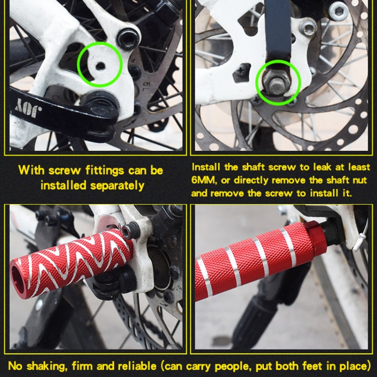 FMFXTR Bicycle Back Seat Foot Pedal Universal Back Rear Post, Color: Black Large Hole Long - Pedals by FMFXTR | Online Shopping South Africa | PMc TechLife | Buy Now Pay Later Mobicred