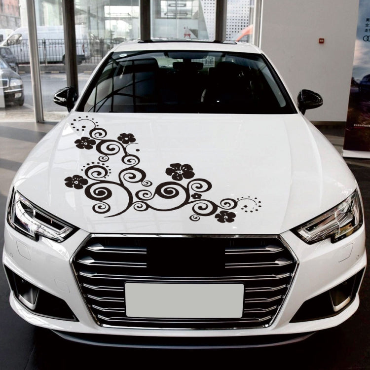 D-908 Summer Flower Totem PVC Car Hood Sticker(Red) - Decorative Sticker by PMC TechLife | Online Shopping South Africa | PMC TechLife | Buy Now Pay Later Mobicred