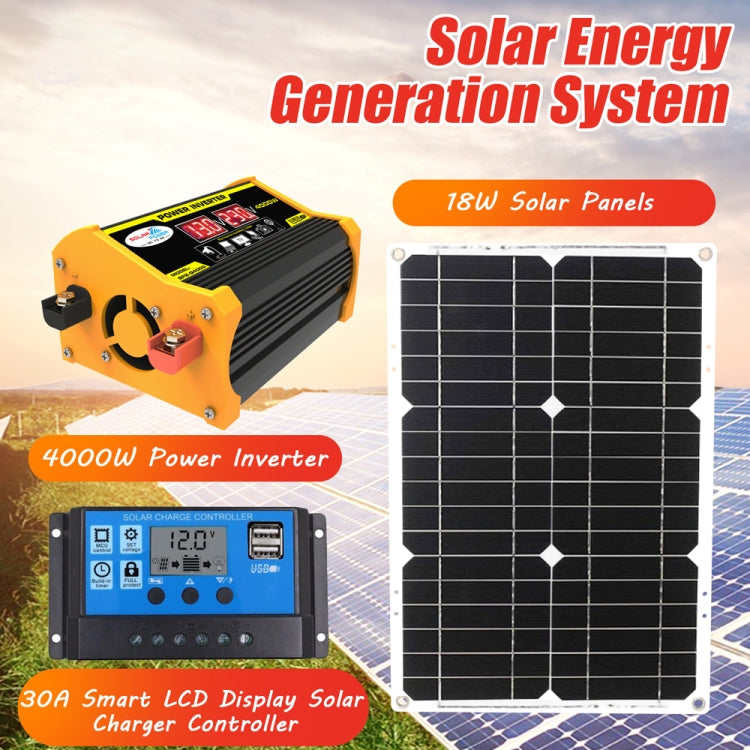 Saga Generation 2 Home Solar Generator Inverter+30A Controller+18W 12V Solar Panel, Specification: Black 12V To 220V - Modified Square Wave by PMC TechLife | Online Shopping South Africa | PMC TechLife | Buy Now Pay Later Mobicred