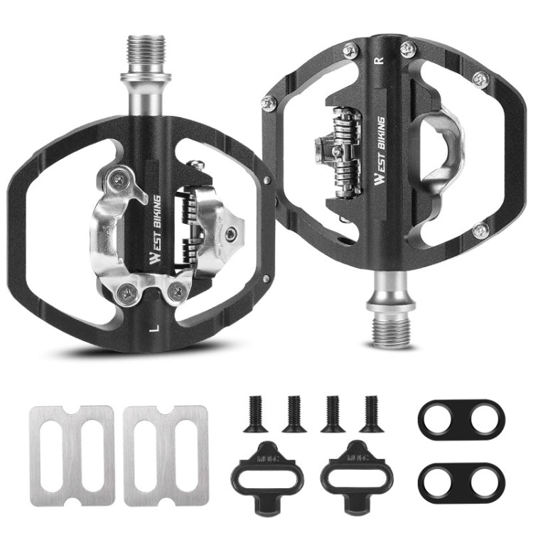 WEST BIKING Mountain Bike Dual-purpose Self-locking Aluminum Alloy Pedals(Black) - free shipping - PMc TechLife - Order now!
