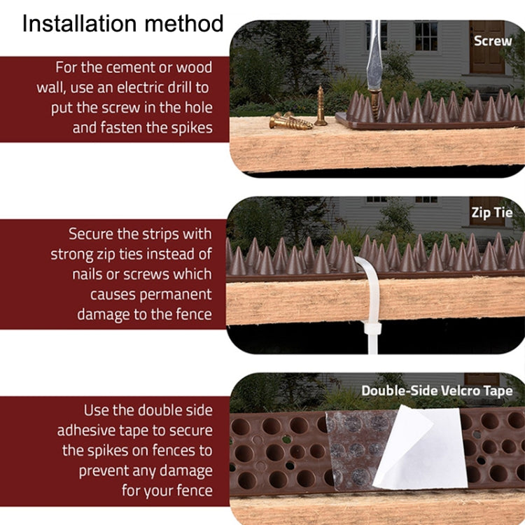 Plastic Bird Repellent Thorns Fence Anti-climb Nails(Brown) - Outdoor Insect Repellent by PMC TechLife | Online Shopping South Africa | PMC TechLife | Buy Now Pay Later Mobicred