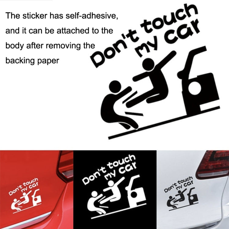 10PCS Reflective Funny Text Do Not Touch My Car Car Sticker(White) - Decorative Sticker by PMC TechLife | Online Shopping South Africa | PMC TechLife | Buy Now Pay Later Mobicred