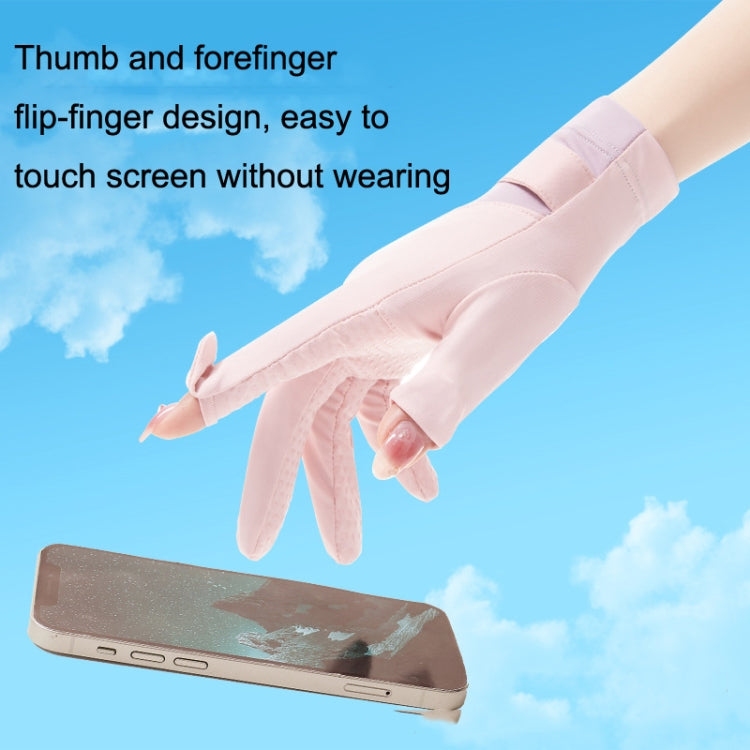 FSN02 1pair UV Resistant Ice Silk Breathable Cool Non-Slip Cycling Driving Thin Gloves Free Code(Purple Pink) - Safety Gloves by PMC TechLife | Online Shopping South Africa | PMC TechLife