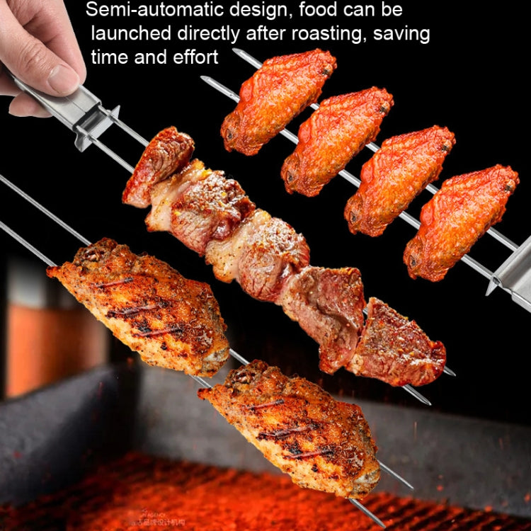 2 PCS Stainless Steel Semi-Automatic Double Head BBQ Fork Outdoor BBQ Tool - Cookwares & Tablewares by PMC TechLife | Online Shopping South Africa | PMC TechLife