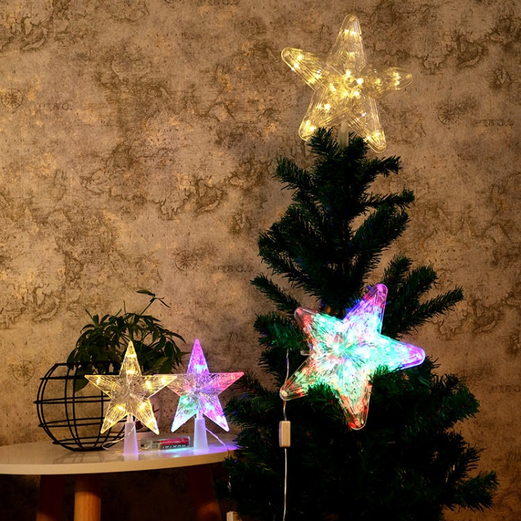 Christmas Tree Top Light LED Glowing Star Lights, Size: Small Battery Model(Red) - free shipping - PMC TechLife - Order now!