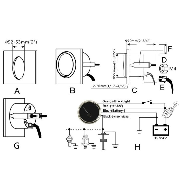 PMM2 DN52mm 12/24V 0-190Ohm Marine Balance Table Lift Table(BN) - Marine Accessories & Parts by PMC TechLife | Online Shopping South Africa | PMC TechLife | Buy Now Pay Later Mobicred
