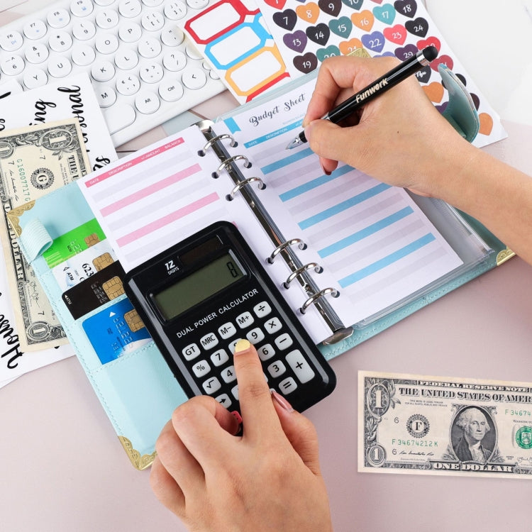 A6 Leather Loose-leaf Budget Book Handbook Notepad(Cyan Greene) - Notebooks by PMc TechLife | Online Shopping South Africa | PMc TechLife | Buy Now Pay Later Mobicred