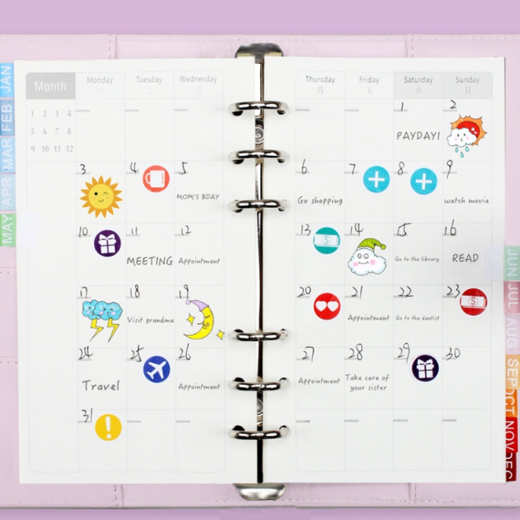 A6 Macaron PU Leather Loose-leaf Notebook Cash Budget Handbook(Green) - Notebooks by PMc TechLife | Online Shopping South Africa | PMc TechLife | Buy Now Pay Later Mobicred