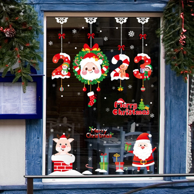 Santa Claus Hanging Stickers Shop Window Glass Door Living Room Wall Stickers(6308) - free shipping - PMC TechLife - Order now!