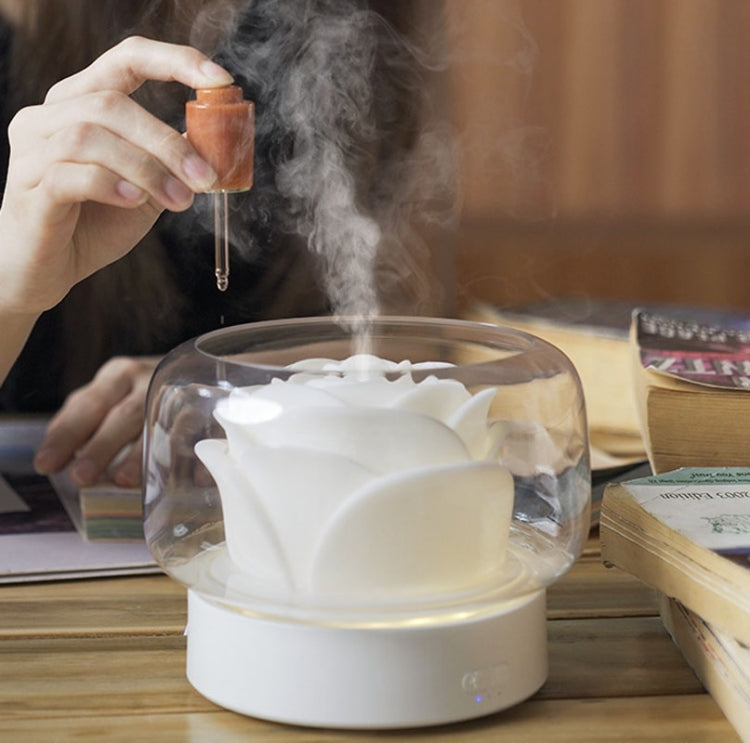 400ml Rose Aromatherapy Diffuser Timing Humidifier with Seven-color Light,CN Plug(White) - free shipping - PMC TechLife - Order now!