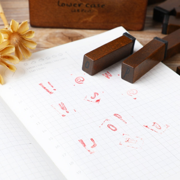 E13 28PCS/Set Vintage Wooden Alphabet and Number Diary Handbook DIY Stamps(Regular Capital) - Handbook Decorative Stickers by PMC TechLife | Online Shopping South Africa | PMC TechLife