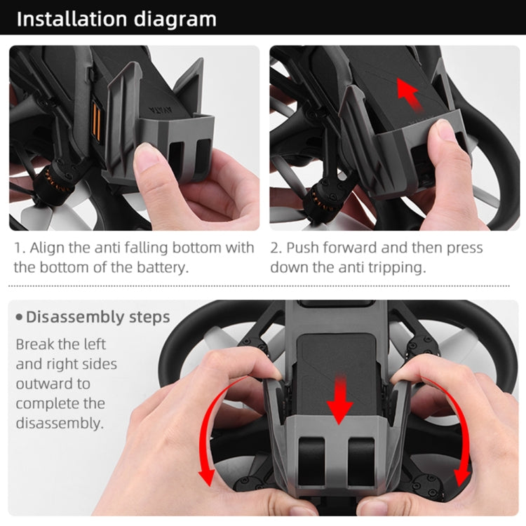 For DJI Avata Battery Anti-release Buckle Wear-resistant Battery Protection Buckle(Grey) - by PMC TechLife | Online Shopping South Africa | PMC TechLife