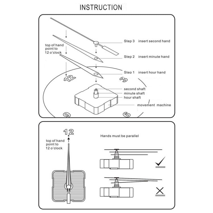 2 PCS HR1688 Quartz Clock Mechanism Movement,Spec: 17mm/ 9.7mm - DIY Clocks by PMC TechLife | Online Shopping South Africa | PMC TechLife