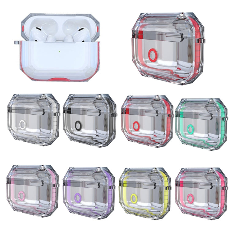 For AirPodS Pro RJT-AP-03 Bluetooth Earphone Transparent Soft Case TPU Protection Cover(Red) - For AirPods Pro by PMC Jewellery | Online Shopping South Africa | PMC Jewellery | Buy Now Pay Later Mobicred