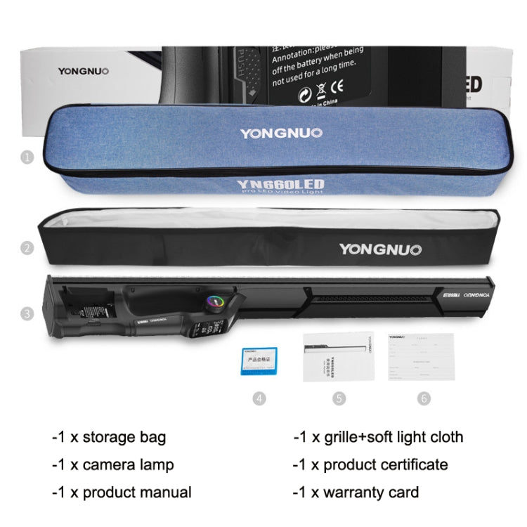 YONGNUO YN660 RGB Standard Version Colorful Stick Light Hand Holds LED Photography Fill Lights - by PMC TechLife | Online Shopping South Africa | PMC TechLife | Buy Now Pay Later Mobicred