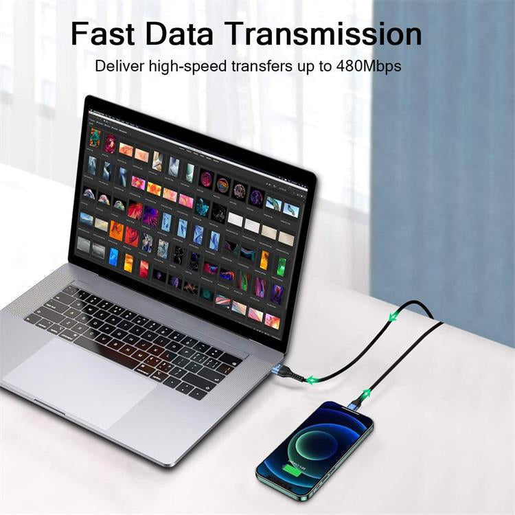 QGeeM MF01 USB-A To 8 Pin Phone Tablet Fast Charging Data Cable, Length: 1m - free shipping - PMC Jewellery - Order now!