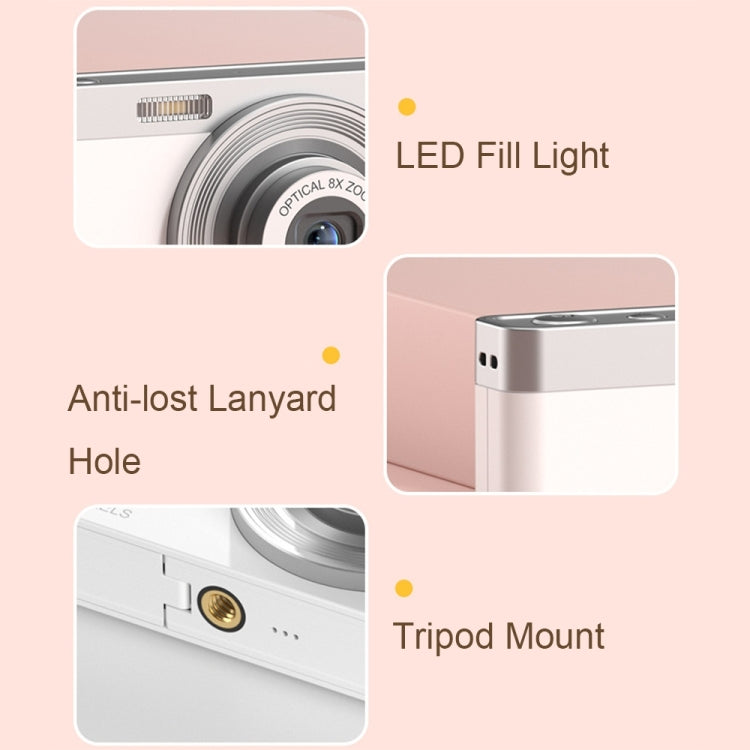 C13 2.88 inch 4K 8X Optical Zoom Telescopic Lens HD Digital Camera, Spec: White - Children Cameras by PMC TechLife | Online Shopping South Africa | PMC TechLife | Buy Now Pay Later Mobicred