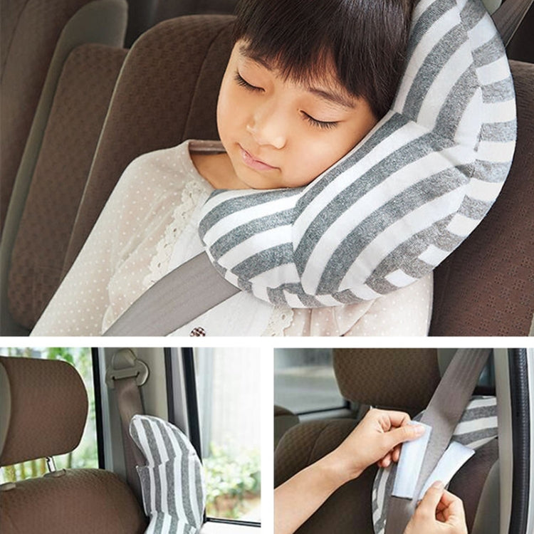 2pcs Children Neck Headrest Comfortable Shoulder Cover Car Neck Guard Pillow(Coffee Strip) - Seat Accessories by PMC Jewellery | Online Shopping South Africa | PMC Jewellery | Buy Now Pay Later Mobicred